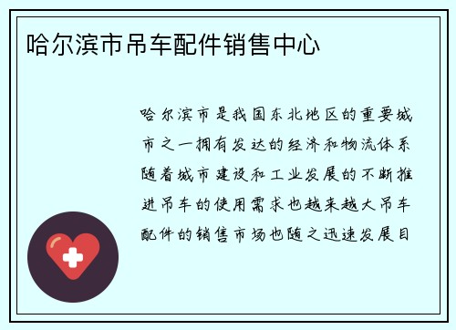 哈尔滨市吊车配件销售中心